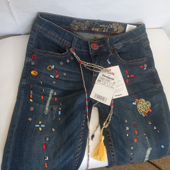 Deasigual Jeans, size 26, new display condition rhinestones jewels - Picture 2 of 10